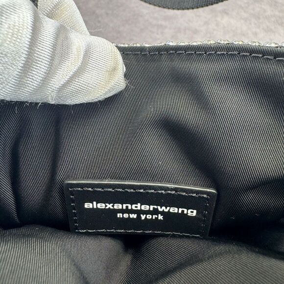 Alexander Wang Mesh Quilted Heiress Black Rhinestone Mini Tote Bag - Picture 11 of 13